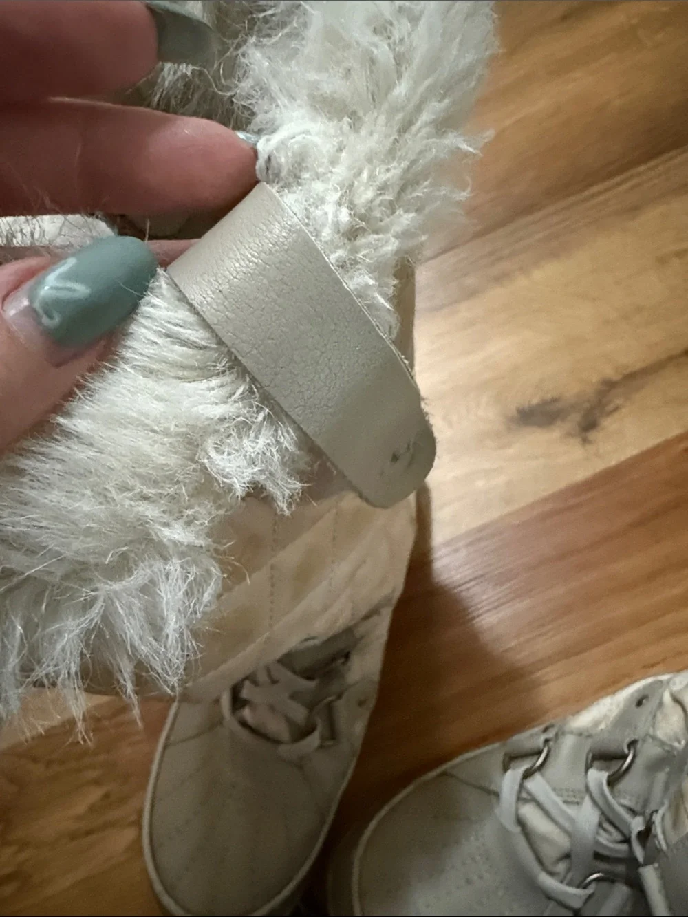 Sorel Lace-Up Winter Boot with Faux Fur Collar in Cream and Coral